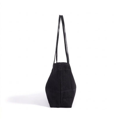 Geantă clutch tote minimalistă din in, cu design lejer