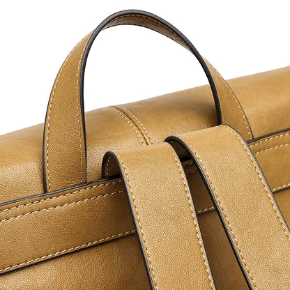 Vintage Casual Genuine Leather Flap Backpack