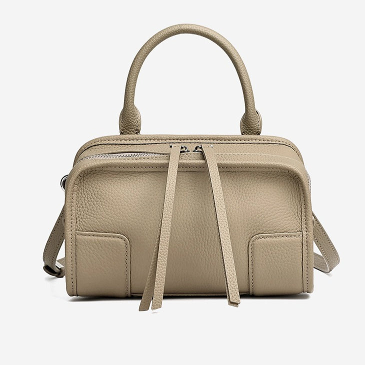 Chic Genuine Leather Boston Clutch Bag
