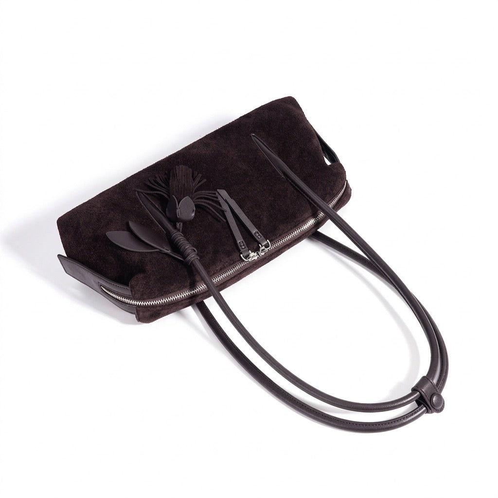 Schicke matte Baguette-Clutch aus echtem Leder