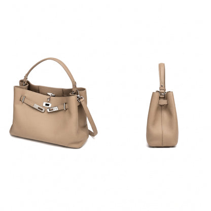 Sleek Genuine Leather Satchel Clutch Bag