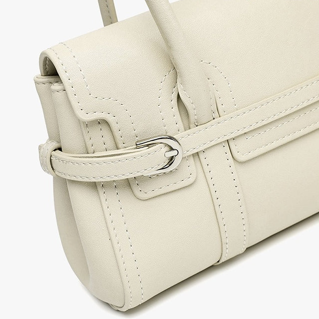 Sleek Genuine Leather Flap Satchel Clutch Bag