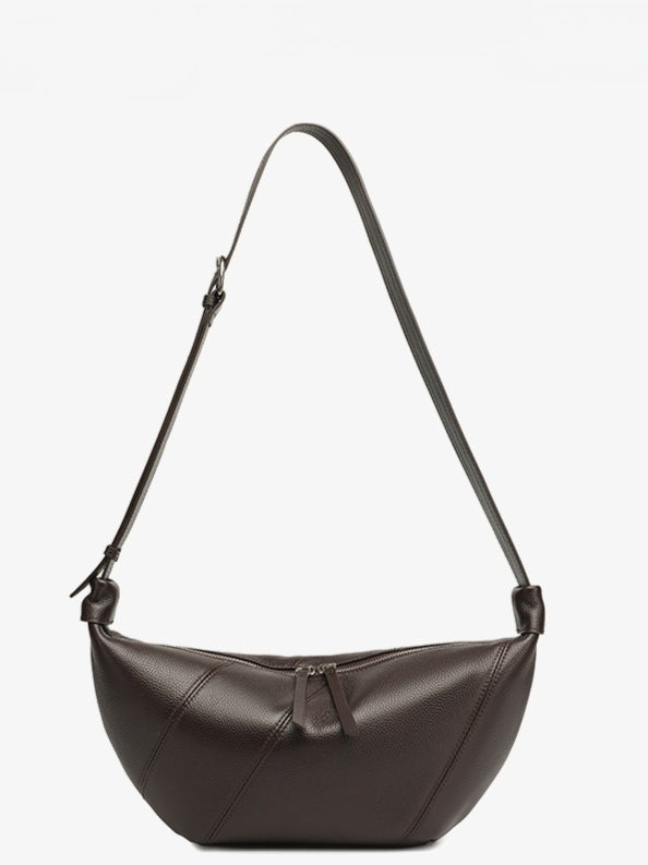 Effortless Genuine Leather Crossbody Dumpling Bag