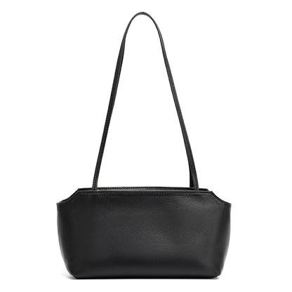 Minimalist Genuine Lambskin Leather Baguette Clutch Bag