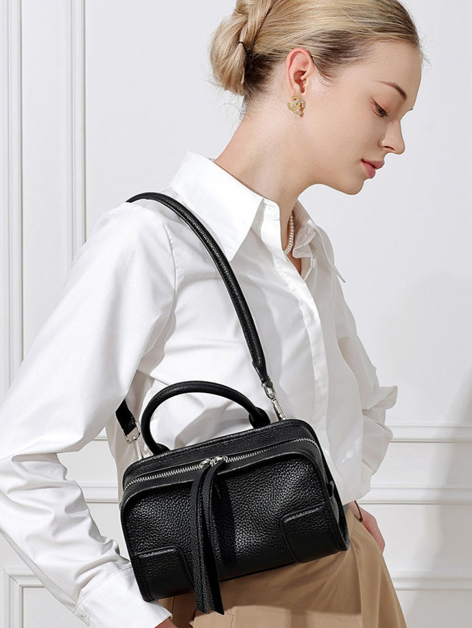 Chic Genuine Leather Boston Clutch Bag