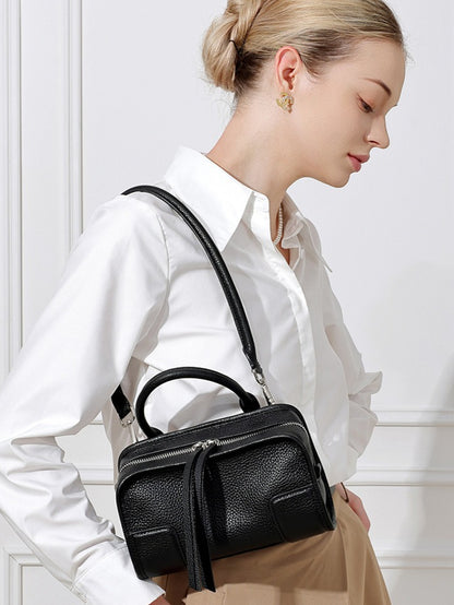 Chic Genuine Leather Boston Clutch Bag