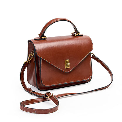 Borsa a tracolla postina da donna in vera pelle, elegante