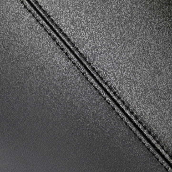 Parisian Chic Genuine Leather Bag - Minimalist Large Tote with Silk Scarf Accent