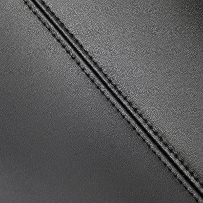 Parisian Chic Genuine Leather Bag - Minimalist Large Tote with Silk Scarf Accent