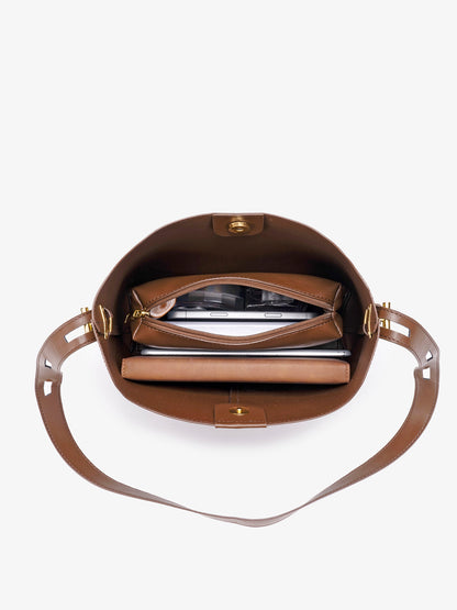 Classic Minimalist Vegan Eco-Leather Hobo Tote Clutch Bag