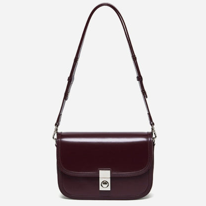 Vintage Sleek Plain Cowhide Genuine Leather Shoulder Messenger Bag
