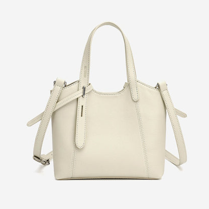 Sleek Genuine Leather Mini Bucket Clutch Bag with Adjustable Straps