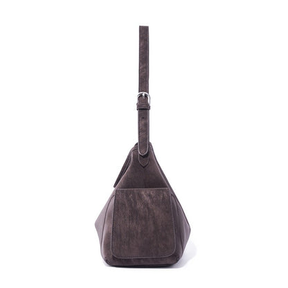 アーバン ノマド 本革バッグ | 大きめ スラウチ ショルダーバッグ サイドポケット付き