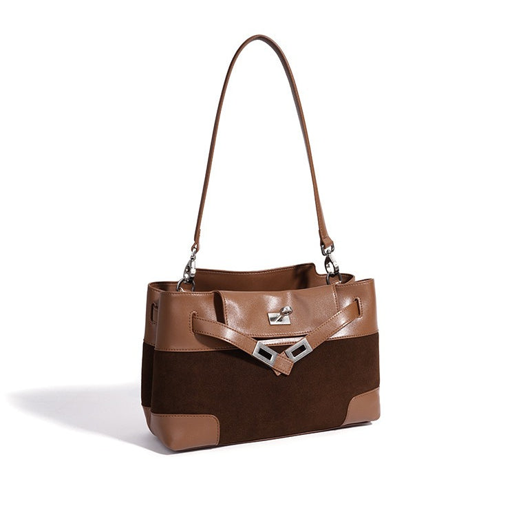 Slouchy Suede Genuine Leather Clutch Bag