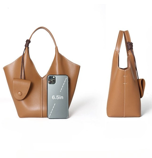 The Artisan Weave Genuine Leather Hobo Tote Bag with Detachable Strap