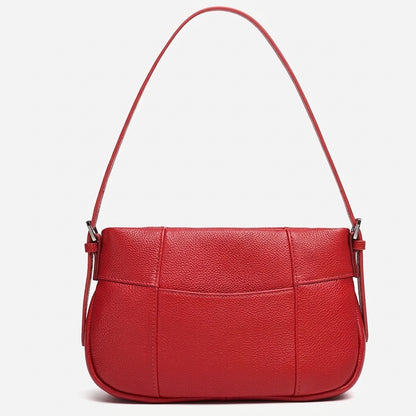 Effortless Genuine Leather Quilted Hobo Clutch Bag