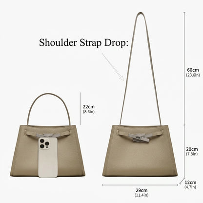 Ampia borsa tote a secchiello versatile in vera pelle Kelly sofisticata