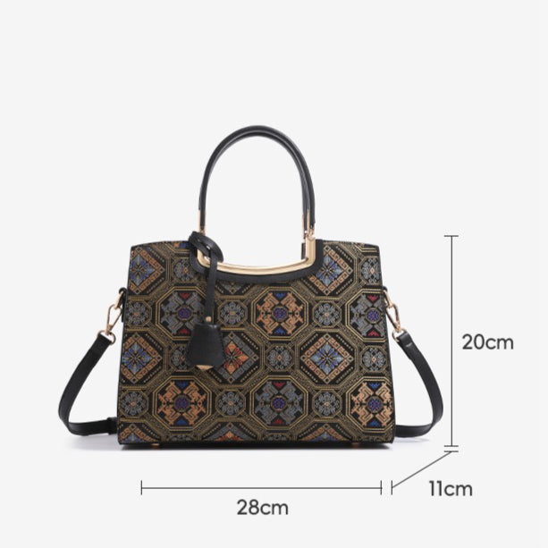 Luxurious Vegan Eco-Leather Jacquard Clutch Bag