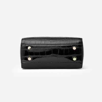 Women's Luxury Croc-Embossed Genuine Leather Top-Handle Bag
