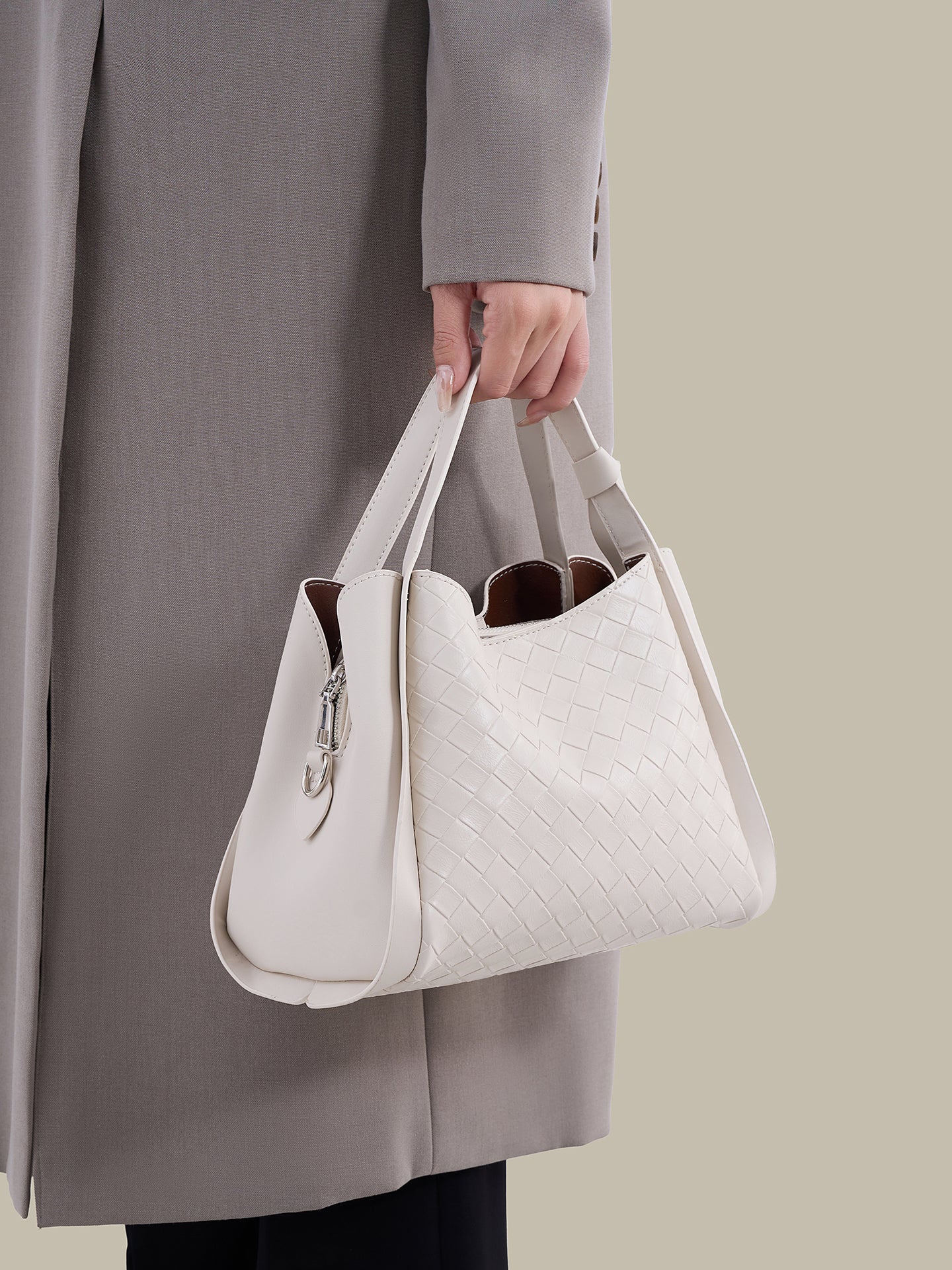 Timeless Braided Vegan Eco-Leather Clutch Tote Bag