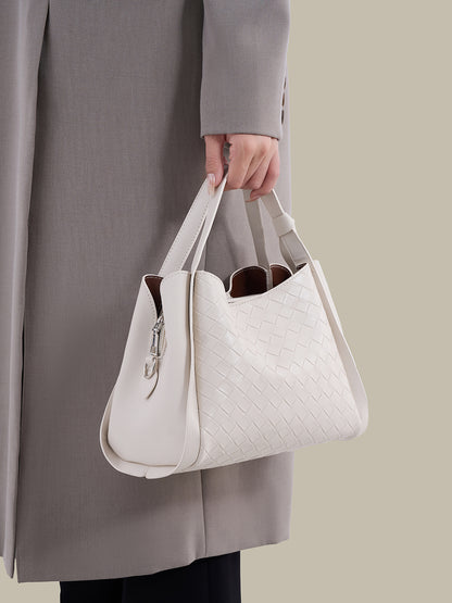 Timeless Braided Vegan Eco-Leather Clutch Tote Bag