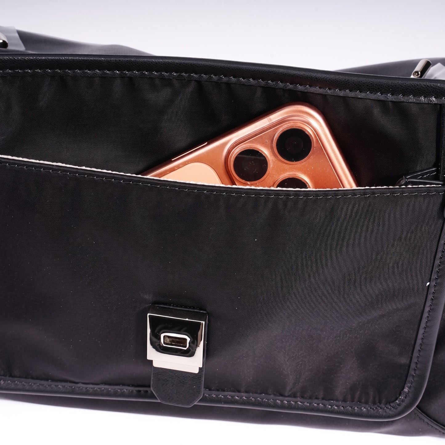 Sleek Nylon Flap Messenger Clutch Bag