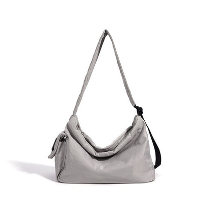 Minimalist Slouchy Nylon Shoulder Clutch Bag