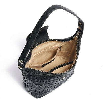 Elegant Woven Genuine Leather Hobo Clutch Bag