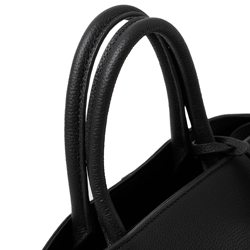 Borsa tote a tracolla di lusso retrò in vera pelle effetto litchi con doppia fibbia