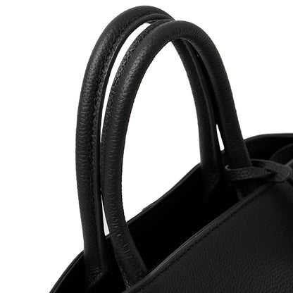 Borsa tote a tracolla di lusso retrò in vera pelle effetto litchi con doppia fibbia
