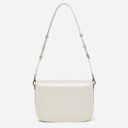 Vintage Sleek Plain Cowhide Genuine Leather Shoulder Messenger Bag