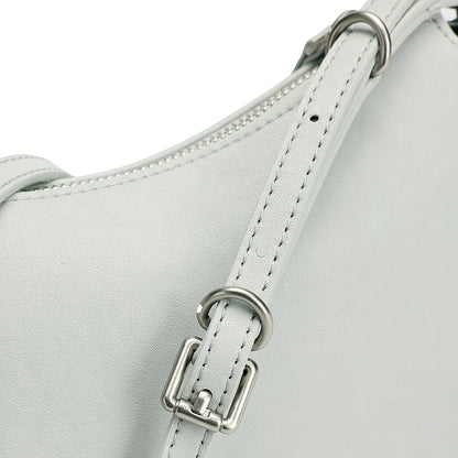Elegant Genuine Leather Crescent Clutch Bag