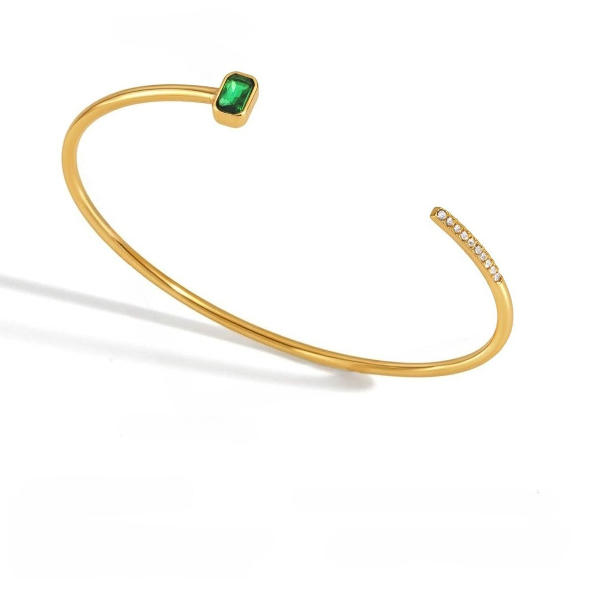 Geometric Silhouette Sculptural Open Cuff Stacking Bracelet