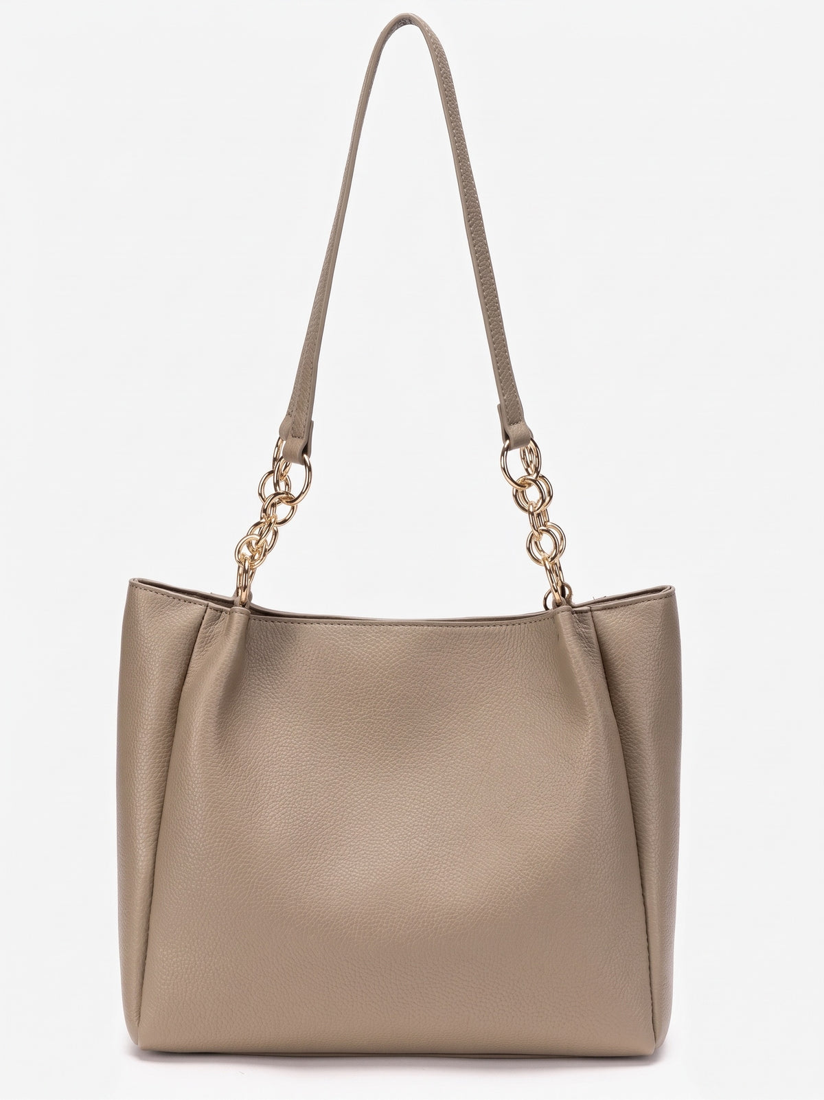 Borsa tote sofisticata e minimalista in ecopelle vegana martellata