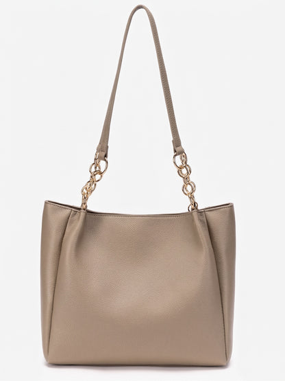 Borsa tote sofisticata e minimalista in ecopelle vegana martellata