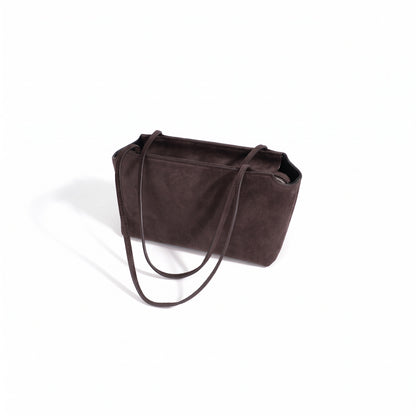 Pochette vintage en cuir suédé