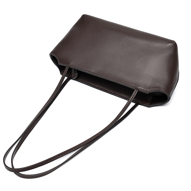 Minimalist Genuine Lambskin Leather Baguette Clutch Bag