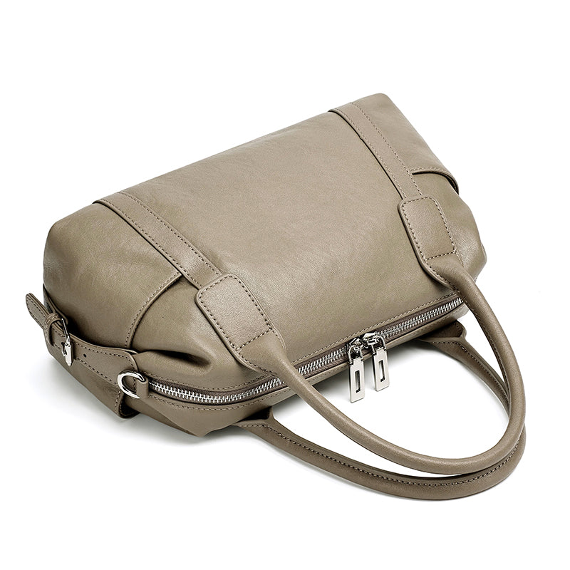 Effortless Genuine Leather Commuter Boston Clutch Bag