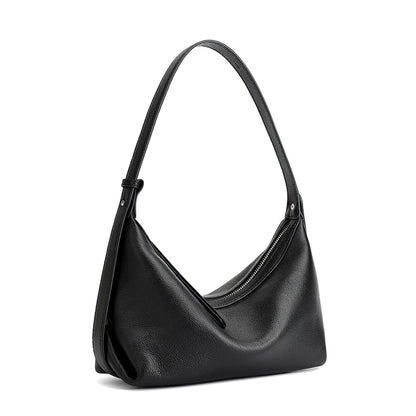Legere, lässige Hobo-Clutch aus genarbtem echtem Leder  