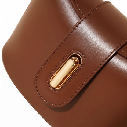 Borsa da donna in pelle genuina vintage con manico superiore e chiusura a lucchetto