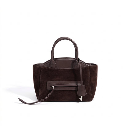 Muted Suede Genuine Leather Clutch Bag