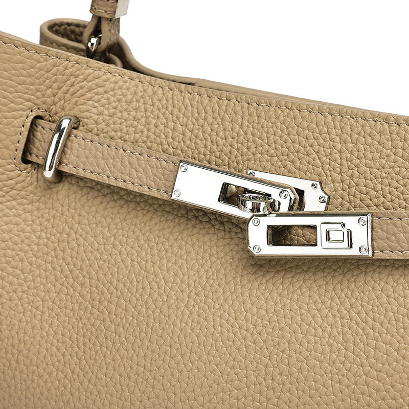 Sleek Genuine Leather Satchel Clutch Bag