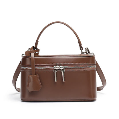 Bolso clutch cuadrado minimalista de cuero genuino