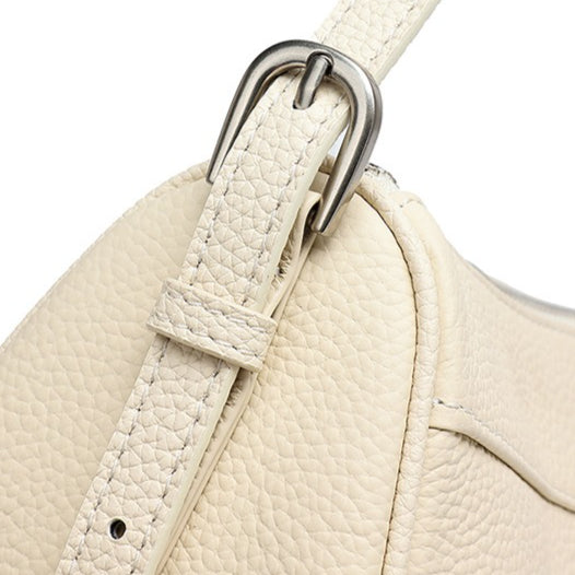Mellow Pebbled Genuine Leather Flap Baguette Clutch Bag