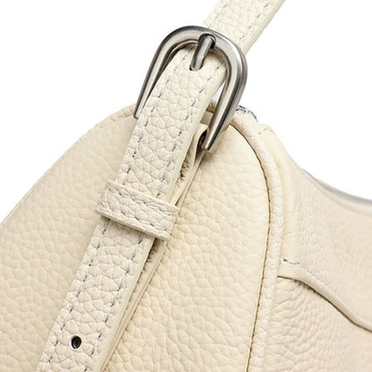 Mellow Pebbled Genuine Leather Flap Baguette Clutch Bag