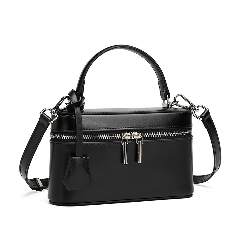 Bolso clutch cuadrado minimalista de cuero genuino