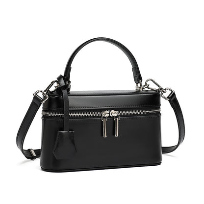 Bolso clutch cuadrado minimalista de cuero genuino