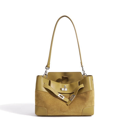 Slouchy Suede Genuine Leather Clutch Bag