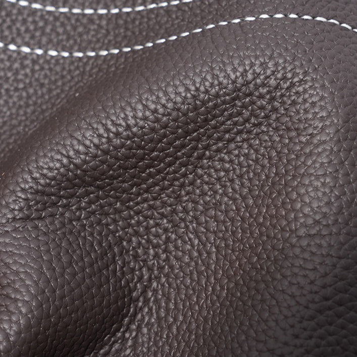 The Pebbled Genuine Leather Hobo Shoulder Bag with Contrast Stitching