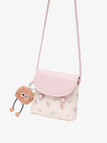 Whimsy Pegasus Pattern Vegan Eco-Leather Mini Flap Clutch Bag